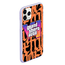 Чехол iPhone 11 Pro матовый GTA 6 граффити, цвет: 3D-светло-сиреневый — фото 2