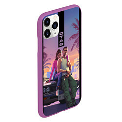 Чехол iPhone 11 Pro матовый ГТА 6, цвет: 3D-фиолетовый — фото 2