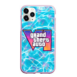 Чехол iPhone 11 Pro матовый GTA 6 басейн, цвет: 3D-розовый