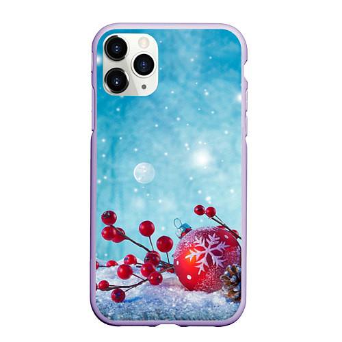 Чехол iPhone 11 Pro матовый Сhristmas toys / 3D-Светло-сиреневый – фото 1