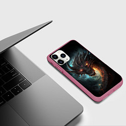 Чехол iPhone 11 Pro матовый Фэнтази дракон символ 2024, цвет: 3D-малиновый — фото 2