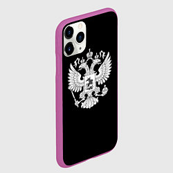 Чехол iPhone 11 Pro матовый Герб РФ серый патриотический, цвет: 3D-фиолетовый — фото 2