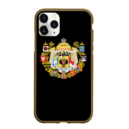 Чехол iPhone 11 Pro матовый Россия герб славянский / 3D-Коричневый – фото 1