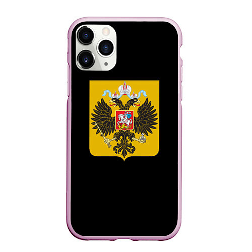 Чехол iPhone 11 Pro матовый Патриотическая символика герб России / 3D-Розовый – фото 1