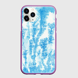 Чехол iPhone 11 Pro матовый Морозный узор акварель, цвет: 3D-фиолетовый