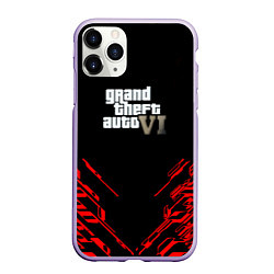 Чехол iPhone 11 Pro матовый GTA6 stripes game, цвет: 3D-светло-сиреневый