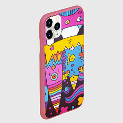 Чехол iPhone 11 Pro матовый Странные странности, цвет: 3D-малиновый — фото 2
