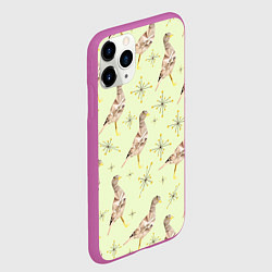 Чехол iPhone 11 Pro матовый Авдотка птица и снежинка, цвет: 3D-фиолетовый — фото 2