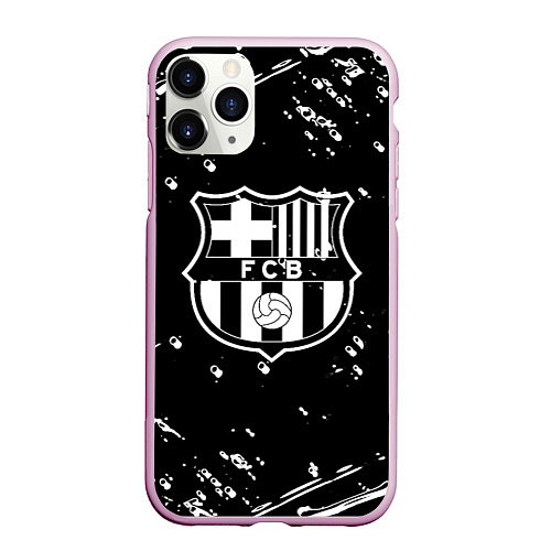Чехол iPhone 11 Pro матовый Barcelona белые краски спорт / 3D-Розовый – фото 1