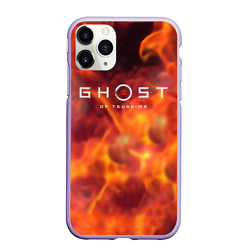 Чехол iPhone 11 Pro матовый Ghost of Tsushima games / 3D-Светло-сиреневый – фото 1