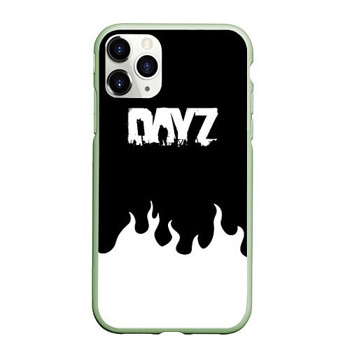 Чехол iPhone 11 Pro матовый Dayz огонь апокалипсис / 3D-Салатовый – фото 1