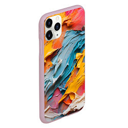 Чехол iPhone 11 Pro матовый Абстрактная живопись акрилом, цвет: 3D-розовый — фото 2