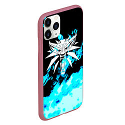 Чехол iPhone 11 Pro матовый Ведьмак ghostrider Геральт, цвет: 3D-малиновый — фото 2