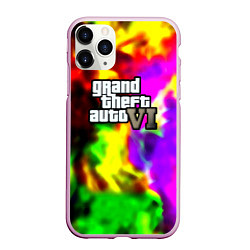 Чехол iPhone 11 Pro матовый Gta6 неоновый огонь вайстити, цвет: 3D-розовый