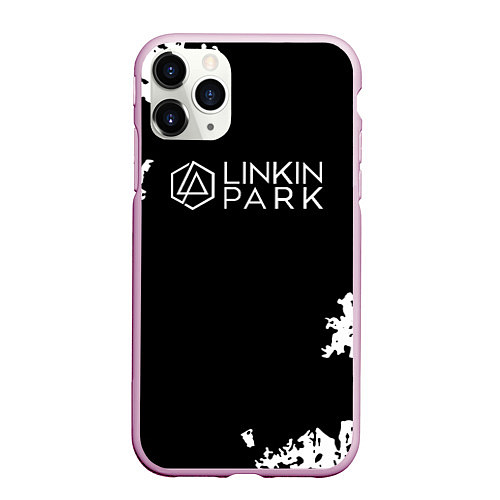 Чехол iPhone 11 Pro матовый Linkin Park рок бенд / 3D-Розовый – фото 1