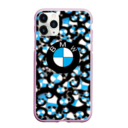 Чехол iPhone 11 Pro матовый BMW sportlogo / 3D-Розовый – фото 1