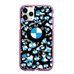 Чехол iPhone 11 Pro матовый BMW sportlogo, цвет: 3D-малиновый