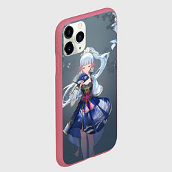 Чехол iPhone 11 Pro матовый Genshin Impact Аяка, цвет: 3D-малиновый — фото 2