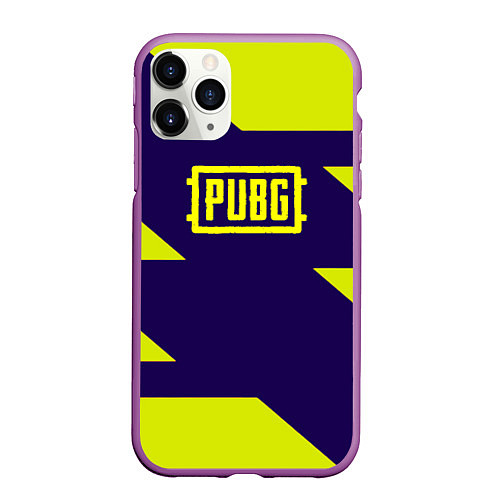 Чехол iPhone 11 Pro матовый PUBG geomatry cybersport / 3D-Фиолетовый – фото 1