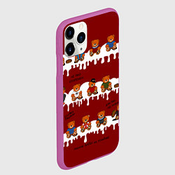 Чехол iPhone 11 Pro матовый Слово пацана: мишки-персонажи, цвет: 3D-фиолетовый — фото 2