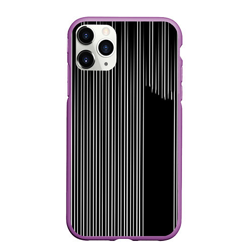 Чехол iPhone 11 Pro матовый Visual zebra stripes / 3D-Фиолетовый – фото 1