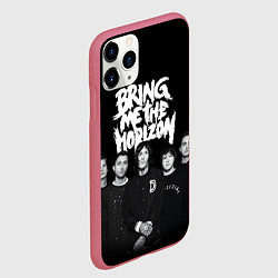 Чехол iPhone 11 Pro матовый Bring me the horizon - group, цвет: 3D-малиновый — фото 2