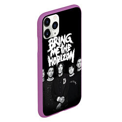 Чехол iPhone 11 Pro матовый Bring me the horizon - group, цвет: 3D-фиолетовый — фото 2