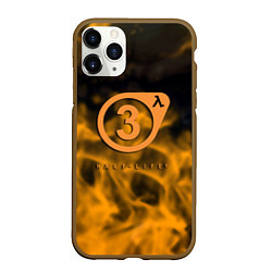 Чехол iPhone 11 Pro матовый Half life orange flame valve, цвет: 3D-коричневый