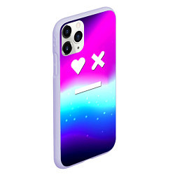 Чехол iPhone 11 Pro матовый Love death robots neon gradient serial, цвет: 3D-светло-сиреневый — фото 2