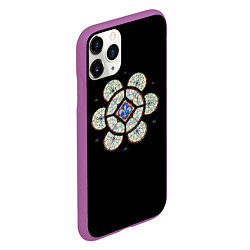 Чехол iPhone 11 Pro матовый Готический витраж из Блуа, цвет: 3D-фиолетовый — фото 2