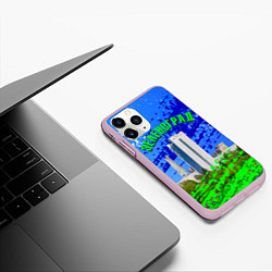 Чехол iPhone 11 Pro матовый Зеленоград, цвет: 3D-розовый — фото 2