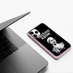 Чехол iPhone 11 Pro матовый Techno храм монашка в татуировках, цвет: 3D-розовый — фото 2
