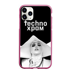 Чехол iPhone 11 Pro матовый Techno храм монашка в белом