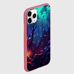 Чехол iPhone 11 Pro матовый Абстрактный камуфляж в кислотных абстрактных пятна, цвет: 3D-малиновый — фото 2