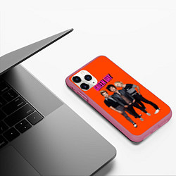 Чехол iPhone 11 Pro матовый Green Day trio, цвет: 3D-малиновый — фото 2