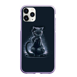 Чехол iPhone 11 Pro матовый Sweet cat - cyberpunk, цвет: 3D-светло-сиреневый