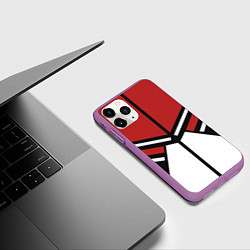 Чехол iPhone 11 Pro матовый Советский спорт с полосами, цвет: 3D-фиолетовый — фото 2