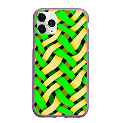 Чехол iPhone 11 Pro матовый Кислотная объёмная плетёнка