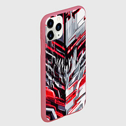 Чехол iPhone 11 Pro матовый Адские линии киберпанк, цвет: 3D-малиновый — фото 2