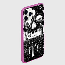 Чехол iPhone 11 Pro матовый Череп черного клевера, цвет: 3D-фиолетовый — фото 2