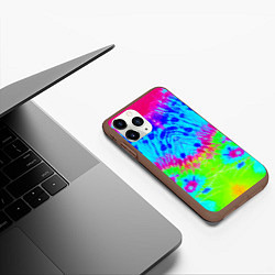 Чехол iPhone 11 Pro матовый Tie-Dye abstraction, цвет: 3D-коричневый — фото 2