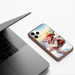 Чехол iPhone 11 Pro матовый Милый маленький новогодний дракон 2024 года, цвет: 3D-коричневый — фото 2