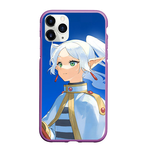 Чехол iPhone 11 Pro матовый Sousou no Frieren smile / 3D-Фиолетовый – фото 1