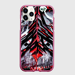 Чехол iPhone 11 Pro матовый Разлом в стене, цвет: 3D-малиновый