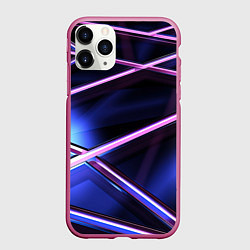 Чехол iPhone 11 Pro матовый Фиолетовая геометрическая абстракция, цвет: 3D-малиновый
