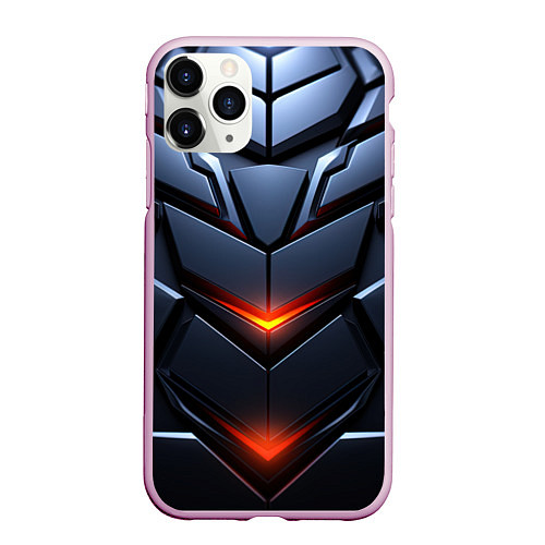Чехол iPhone 11 Pro матовый Объемная броня с ярким светом / 3D-Розовый – фото 1