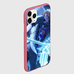 Чехол iPhone 11 Pro матовый Genshin Impact Тарталья, цвет: 3D-малиновый — фото 2