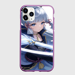 Чехол iPhone 11 Pro матовый Genshin Impact Ayaka Камисато
