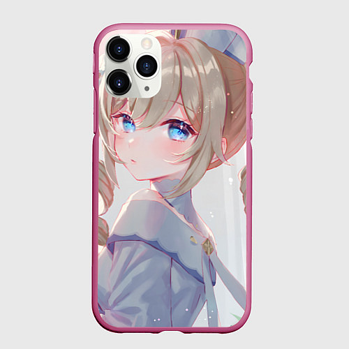 Чехол iPhone 11 Pro матовый Genshin Impact Барбара / 3D-Малиновый – фото 1