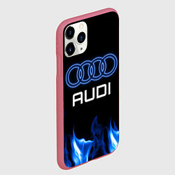Чехол iPhone 11 Pro матовый Audi neon art, цвет: 3D-малиновый — фото 2